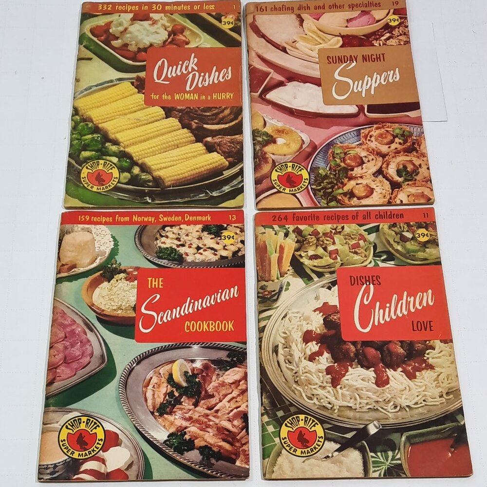Lot of 4 Vintage SHOP-RITE Super Markets Cookbooks